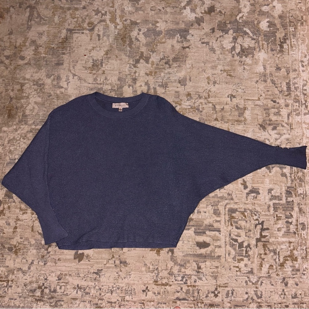 Crew Neck Sweater with Batwing Sleeves